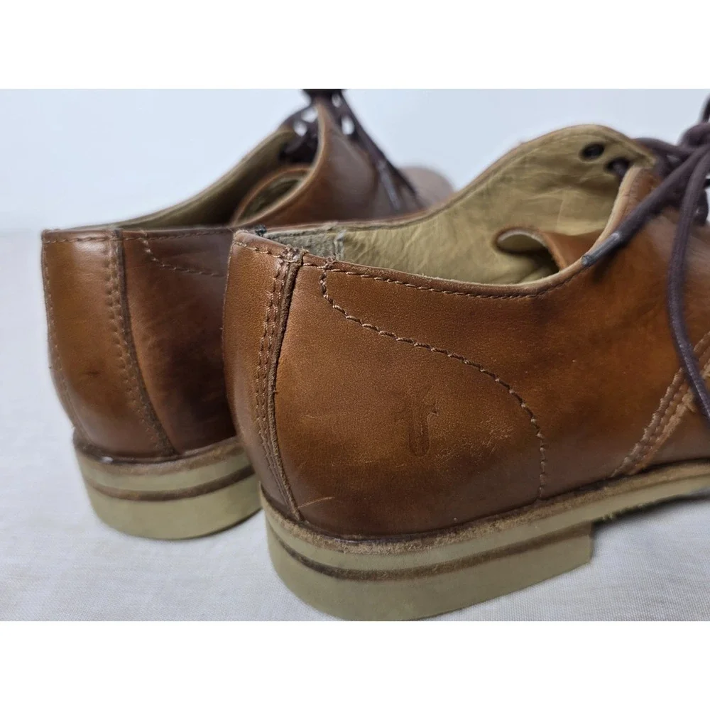 Frye Paul Oxford Saddle Leather Shoes Mens 8B Brown Dress Shoes